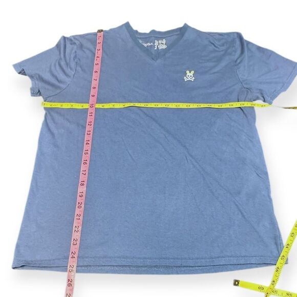 PSYCHO BUNNY Men’s Light Blue V-Neck T-Shirt Size Large - Picture 4 of 4